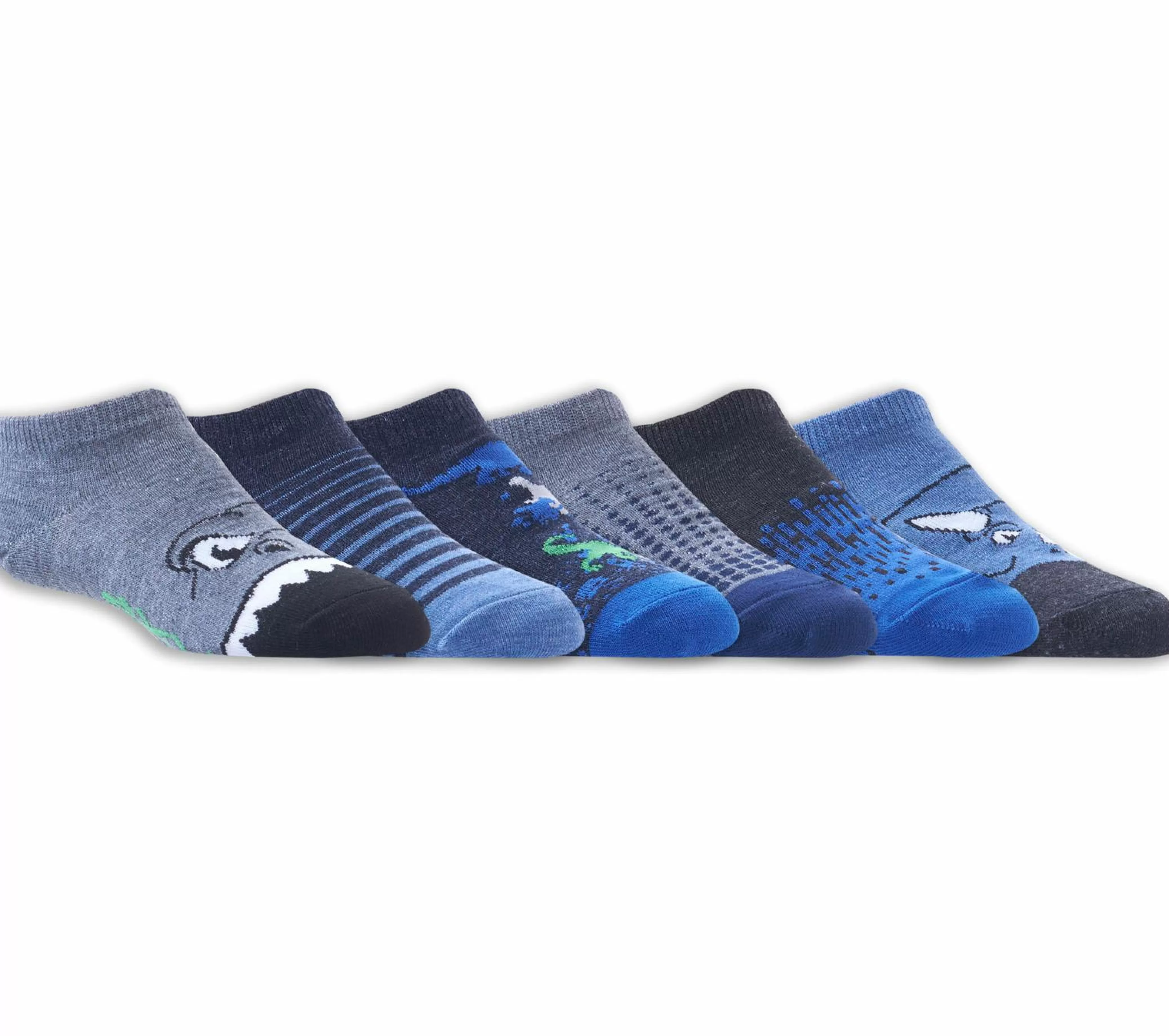 6 Pack Low Cut Dinosaur Socks*SKECHERS Cheap