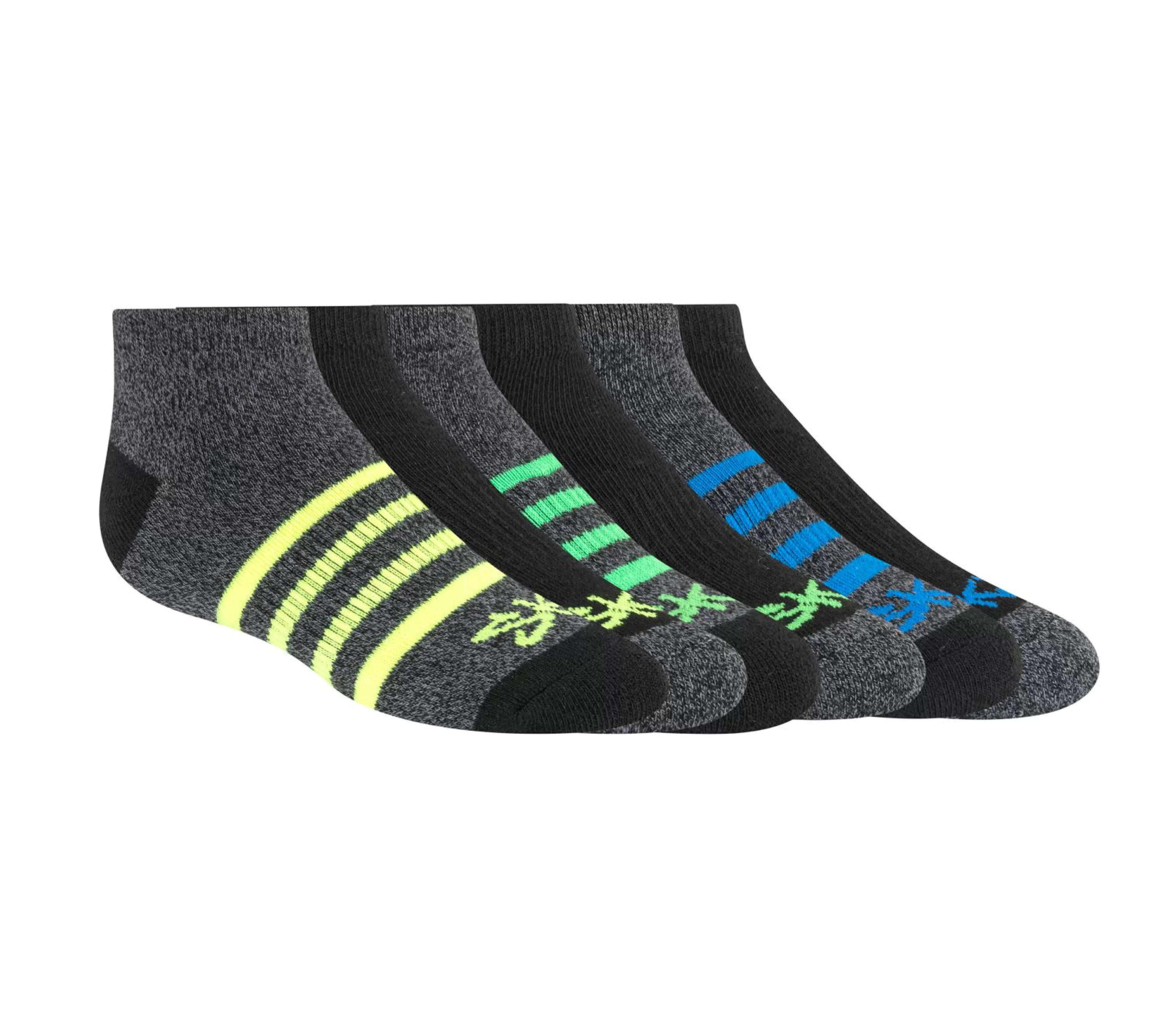 6 Pack Low Cut Marled Stripe Socks*SKECHERS Discount