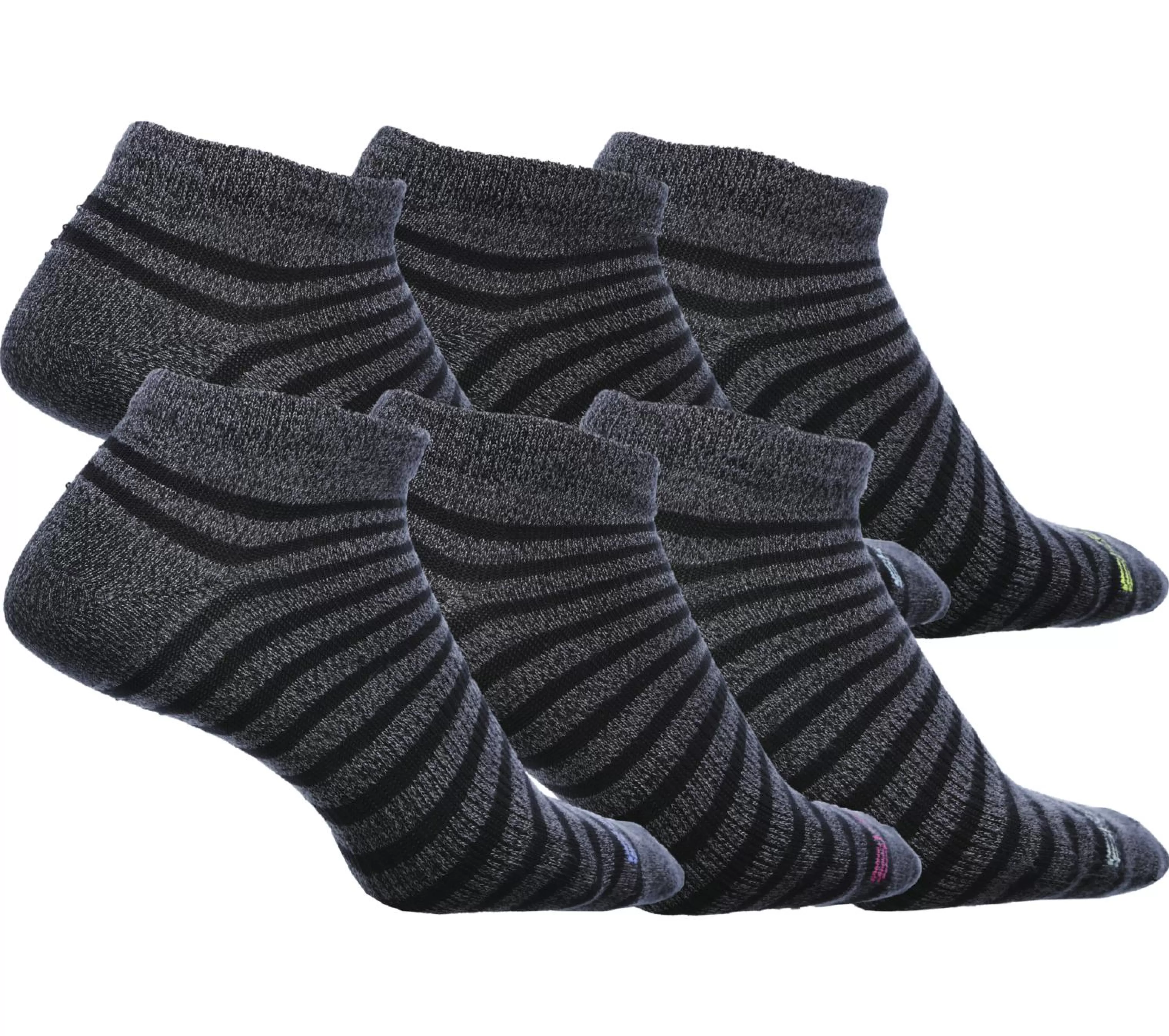 6 Pack Low Cut Stripe Socks*SKECHERS Clearance