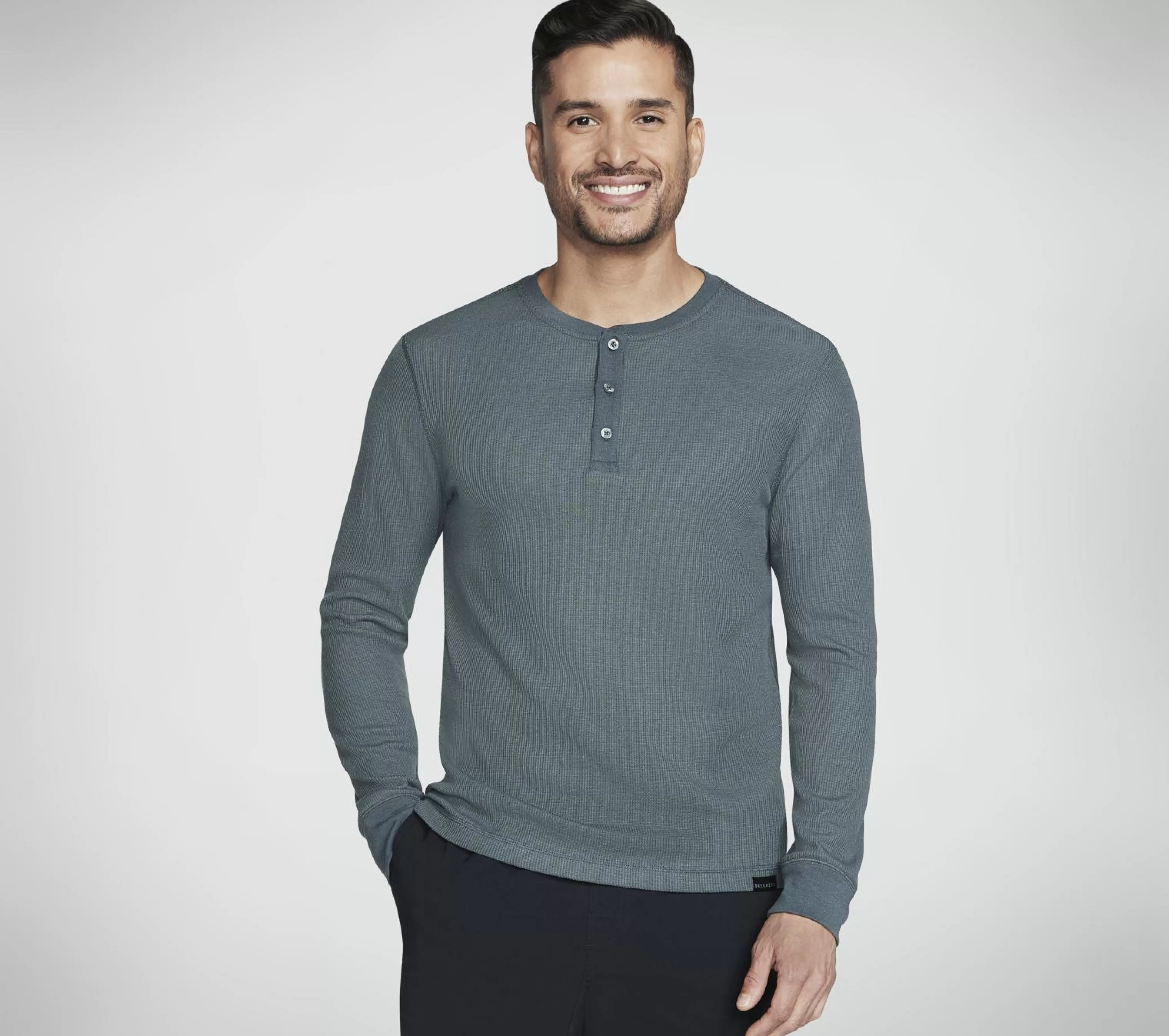 GO KNIT Waffle Henley*SKECHERS Sale