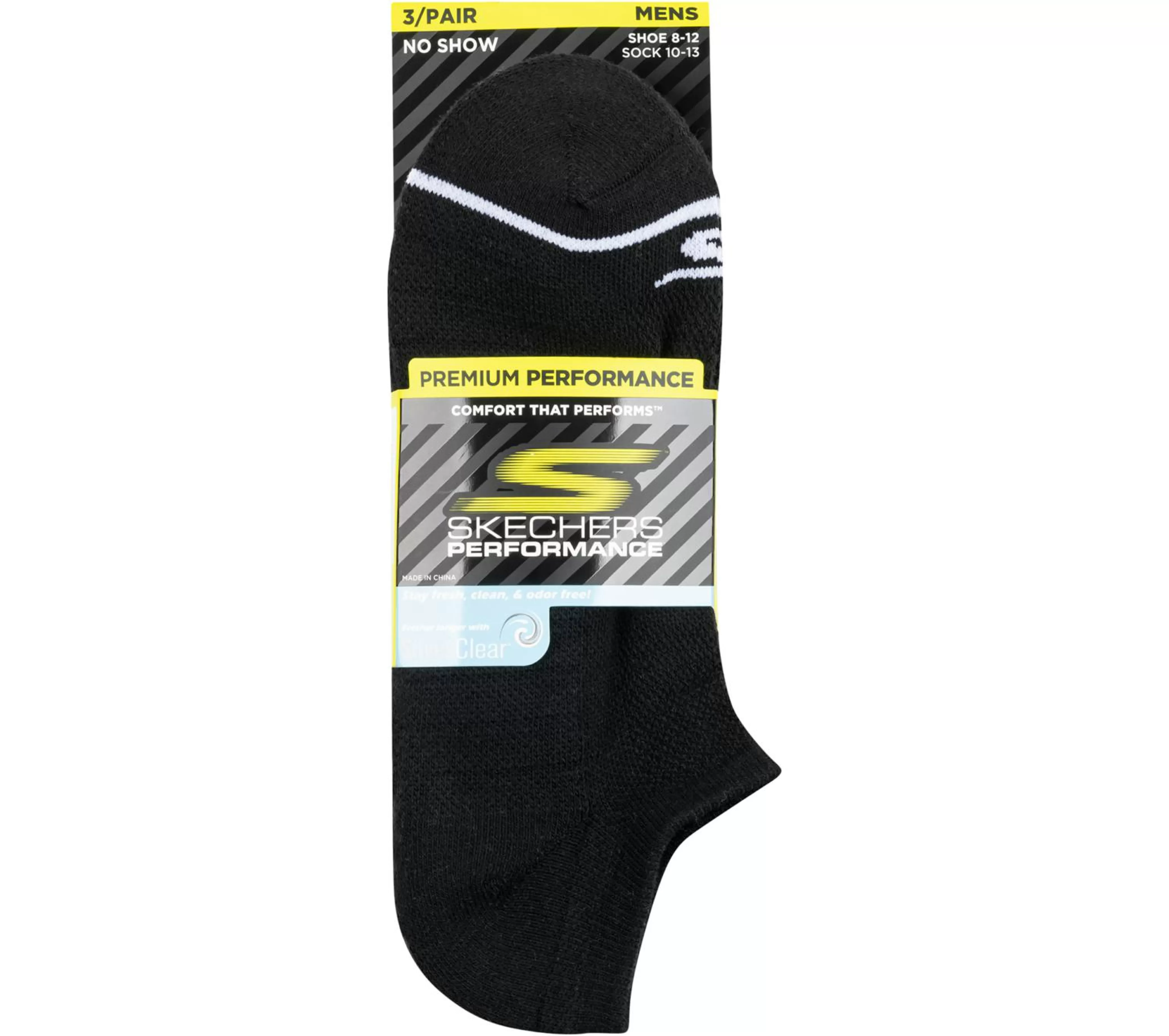 Mens No Show Premium Basic Socks - 3 Pack*SKECHERS Cheap