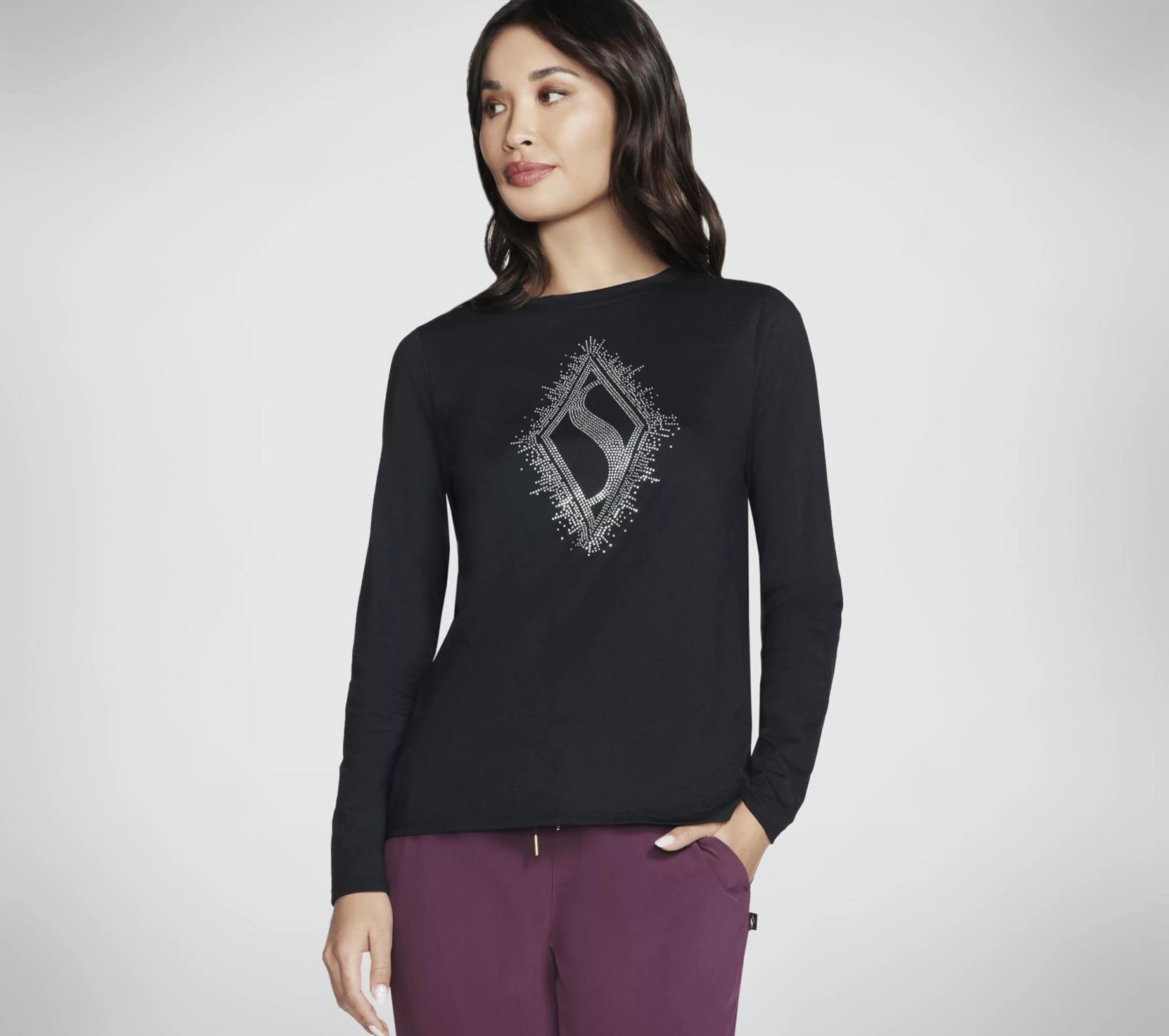 Rhinestone Burst Long Sleeve Tee*SKECHERS Store