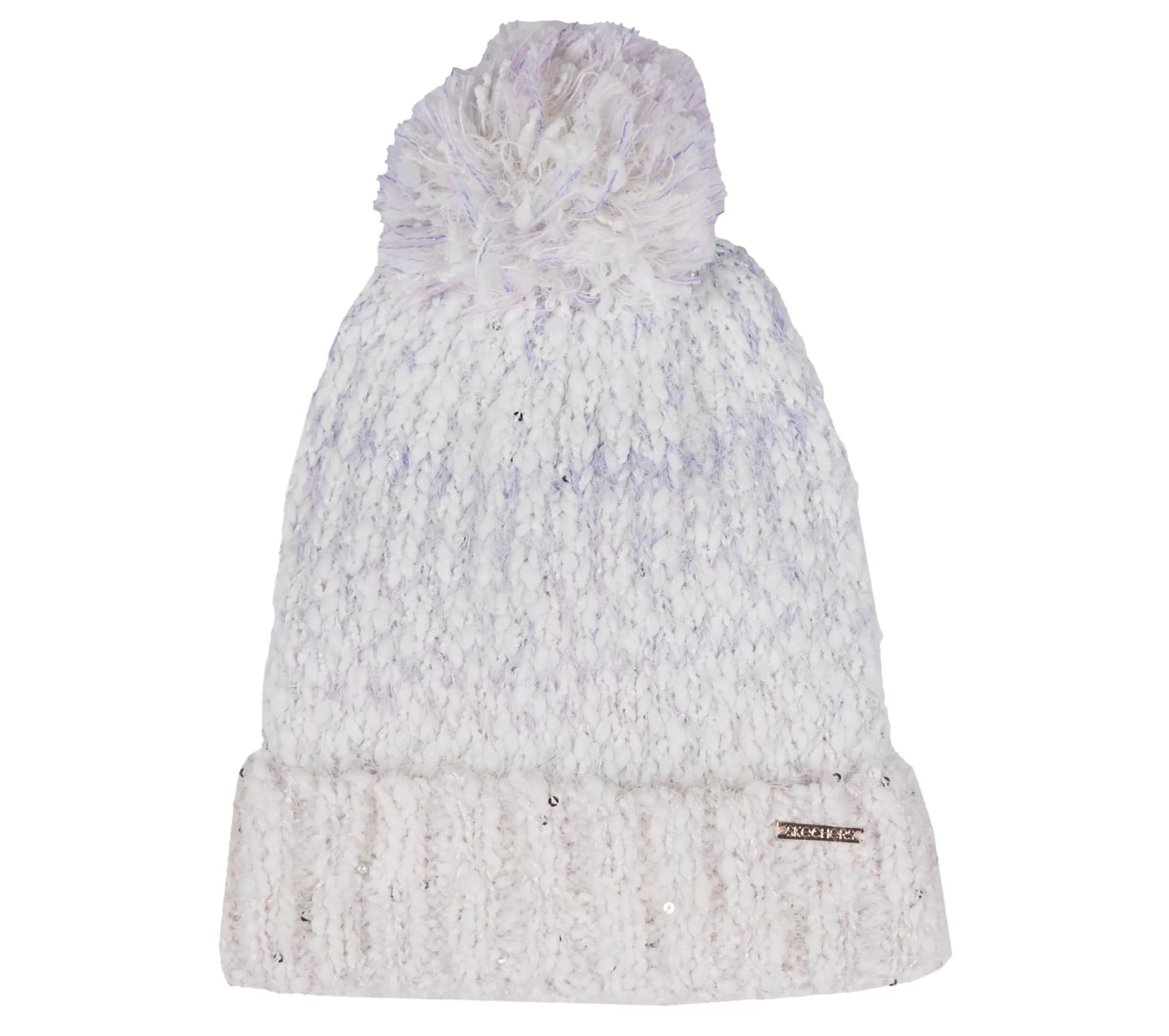 Slub Knit Ivory Pom-Pom Beanie*SKECHERS Discount